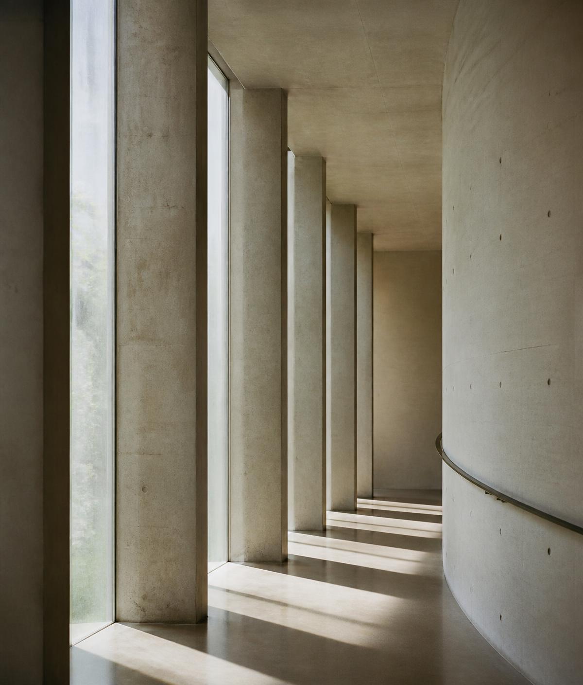 Layered stone forms in cool neutral light